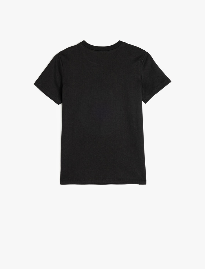 Erkek Çocuk Slogan Baskılı Kısa Kollu Bisiklet Yaka Pamuklu Tişört