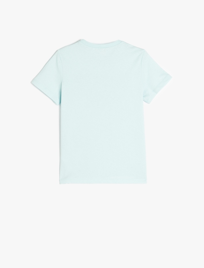 Erkek Çocuk Slogan Baskılı Bisiklet Yaka Kısa Kollu Pamuklu Tişört