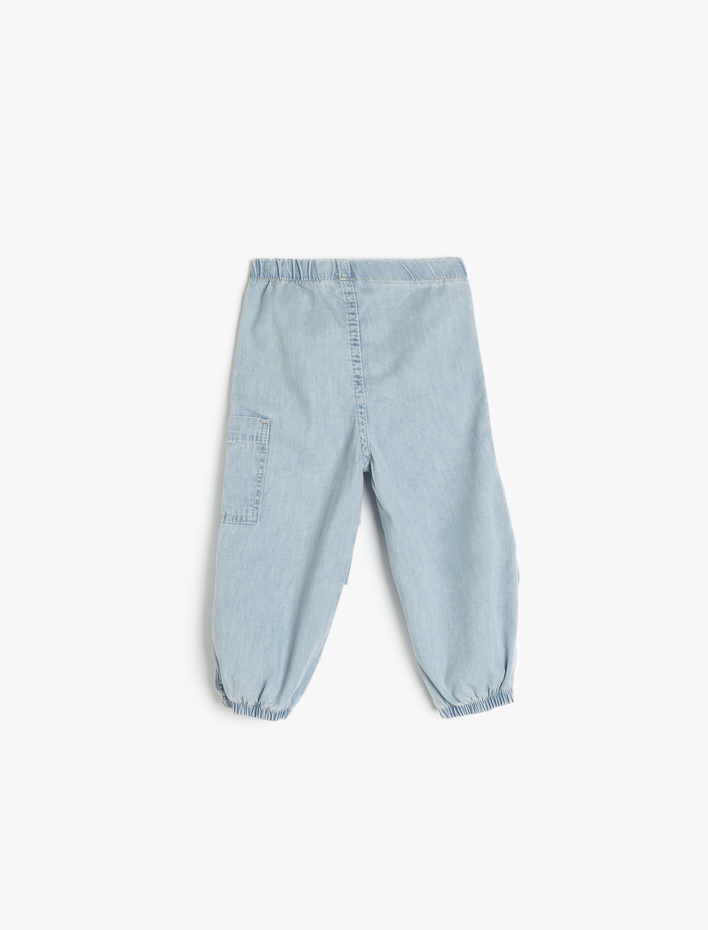 Erkek Bebek Pamuklu Paraşüt Denim Pantolon