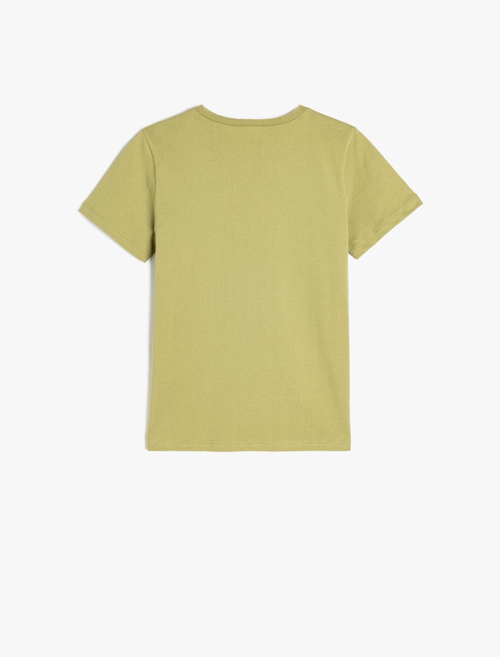 Erkek Çocuk Kaykay Baskılı Bisiklet Yaka Kısa Kollu Pamuklu Tişört