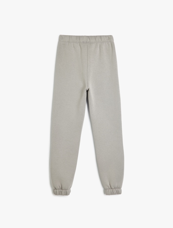 Kız Çocuk Beli Lastikli Şardonlu Basic Jogger Eşofman Altı