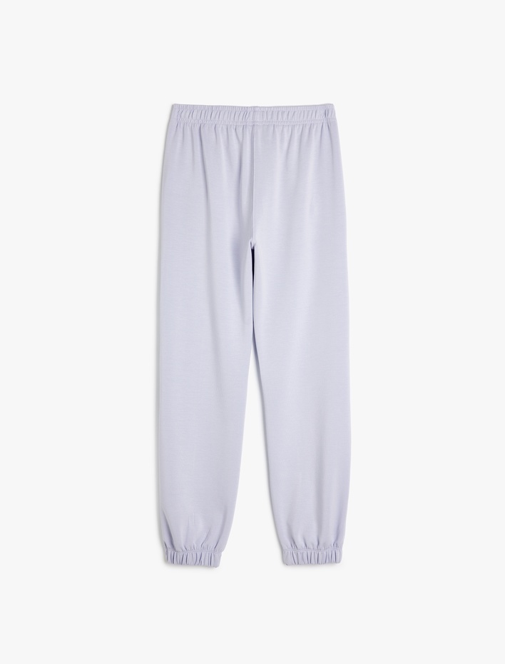 Kız Çocuk Beli Bağcıklı Modal Karışımlı Basic Jogger Eşofman Altı