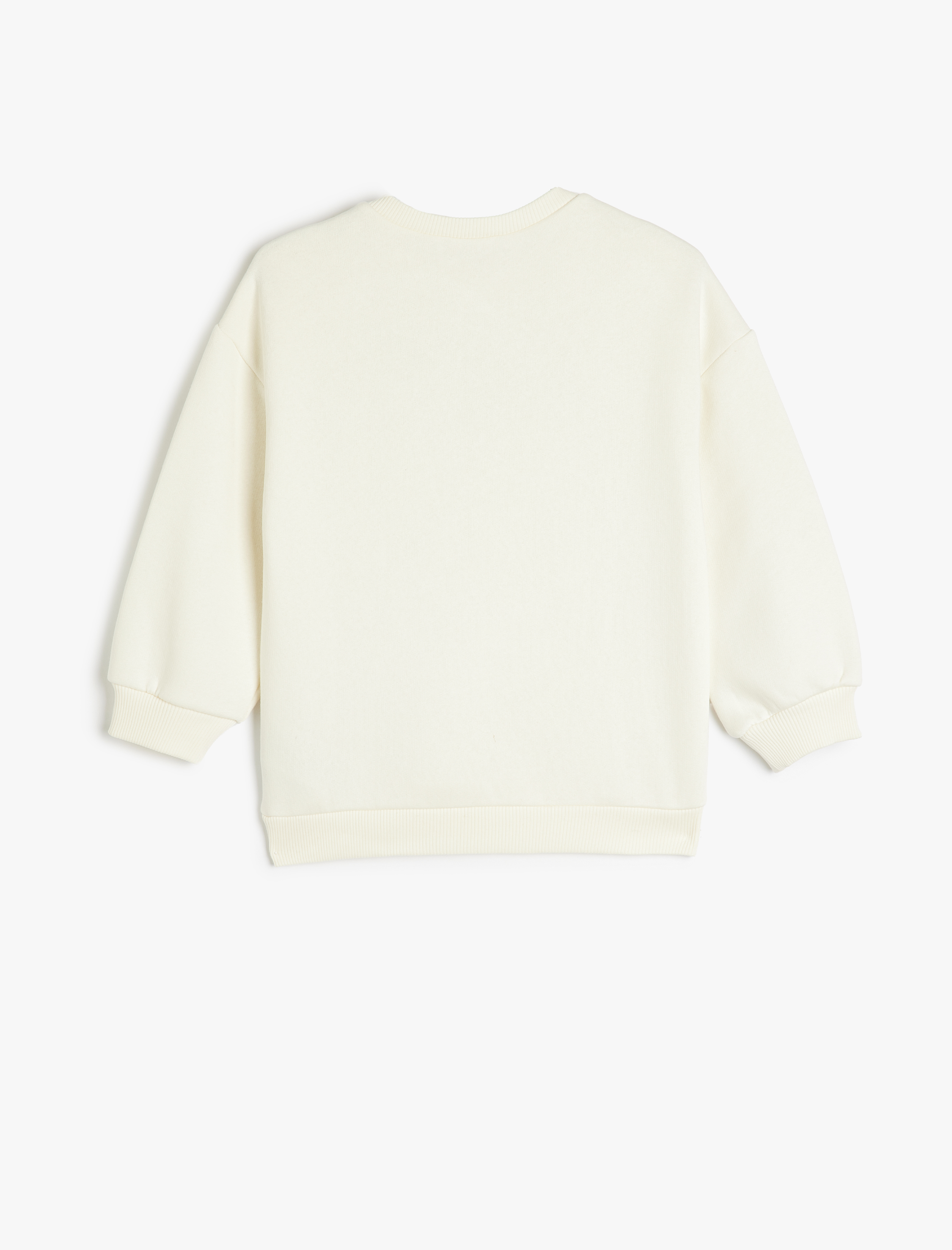 Kız Çocuk Panda Baskılı Uzun Kollu Bisiklet Yaka Şardonlu Sweatshirt