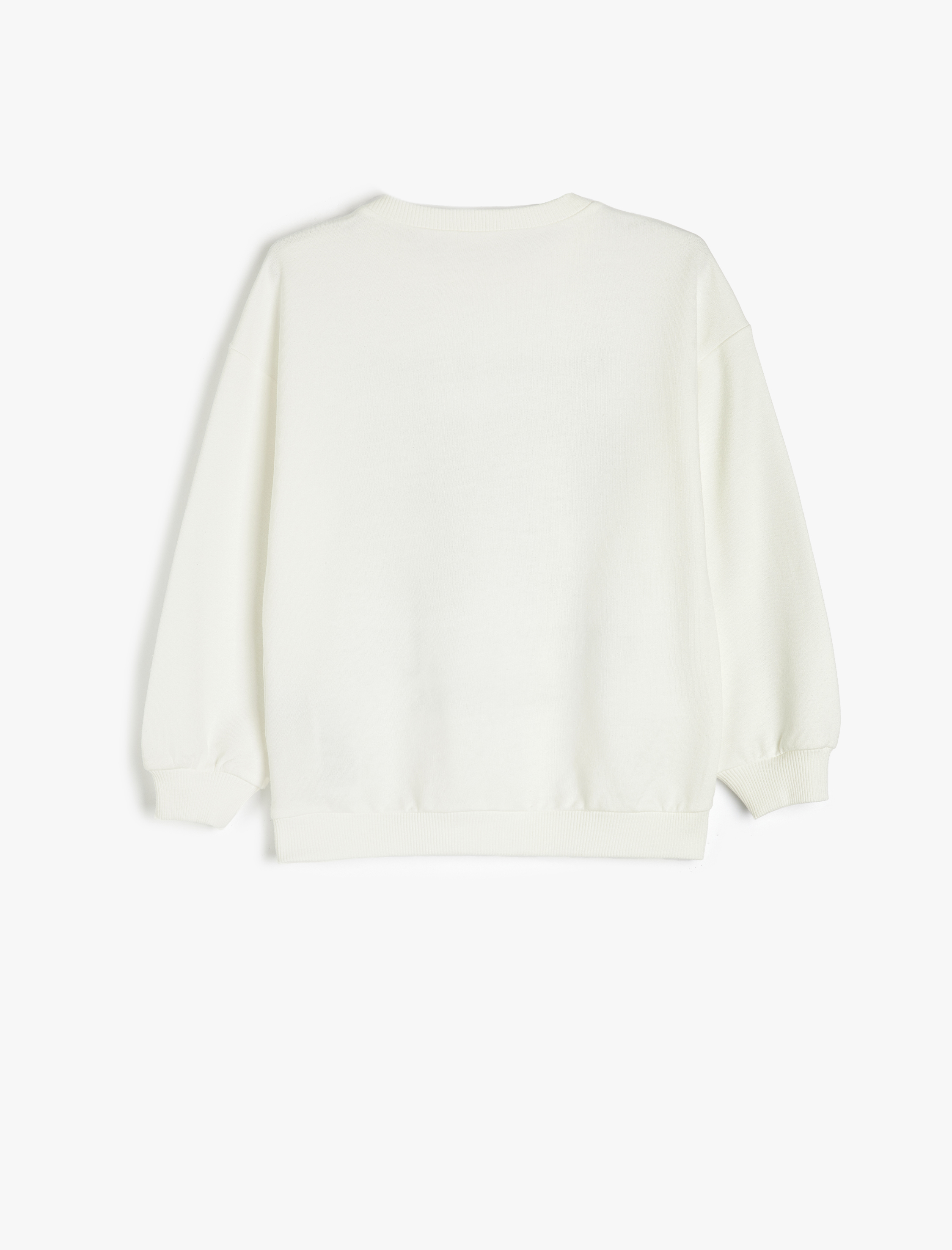  Kız Çocuk Kolej Baskılı Uzun Kollu Bisiklet Yaka Şardonlu Sweatshirt