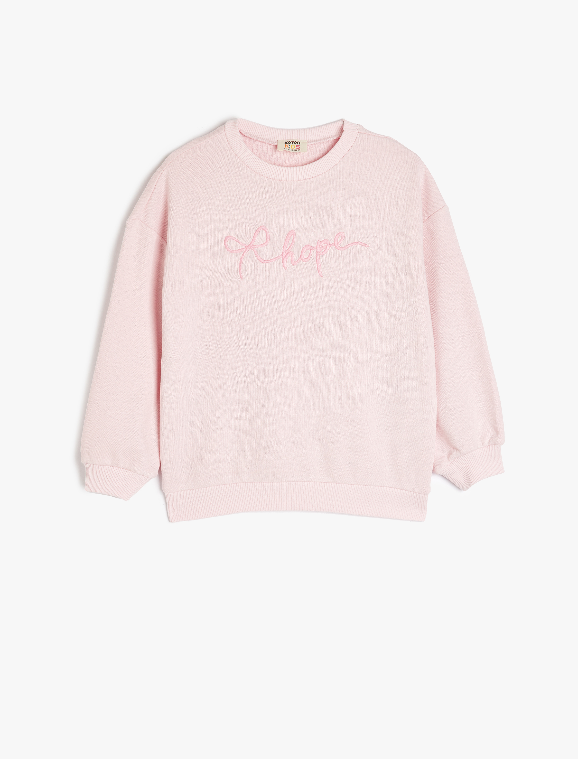 Koton Baskı Detaylı Uzun Kollu Bisiklet Yaka Şardonlu Oversize Sweatshirt -1