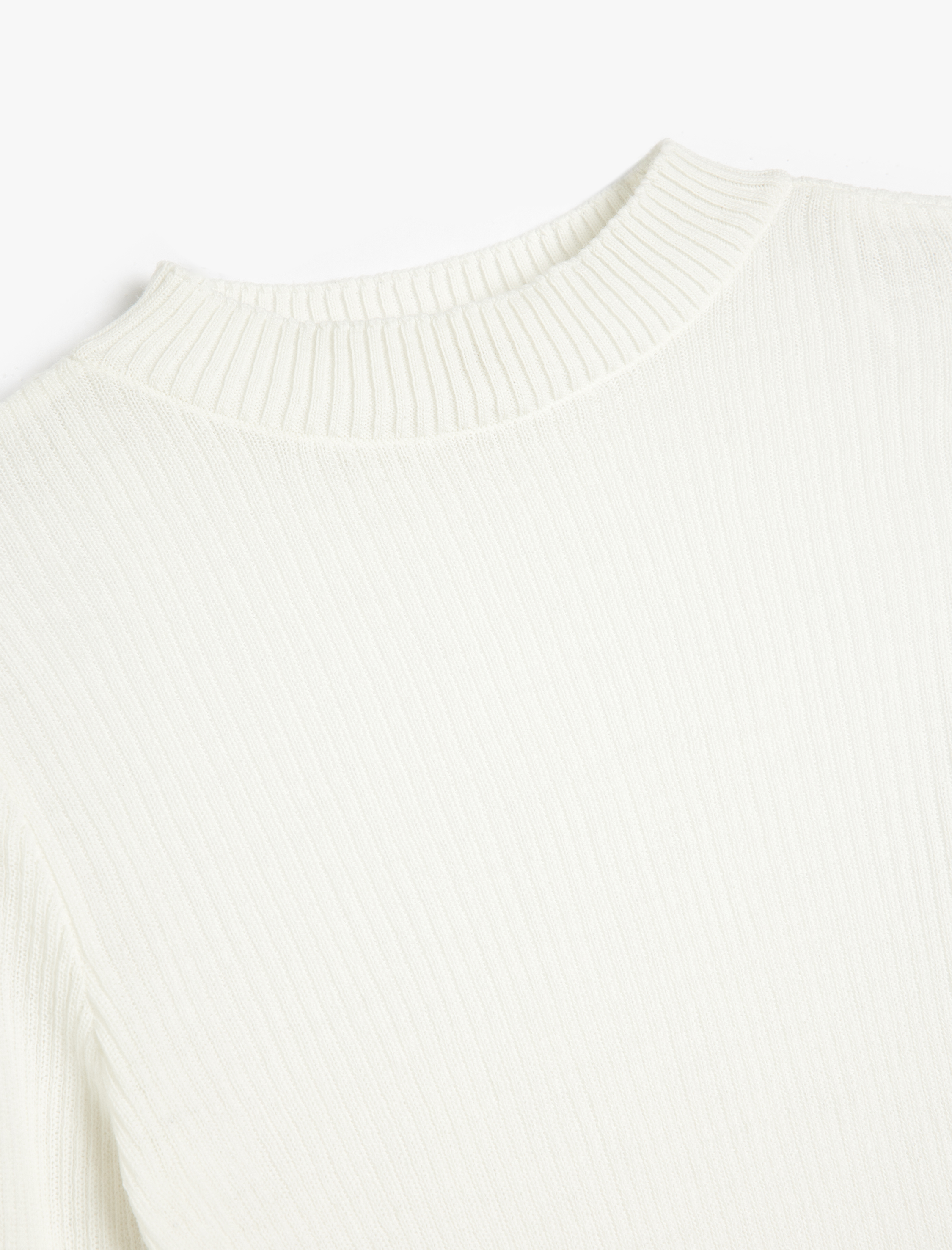   Hafif Dik Yaka Uzun Kollu Basic Triko Kazak