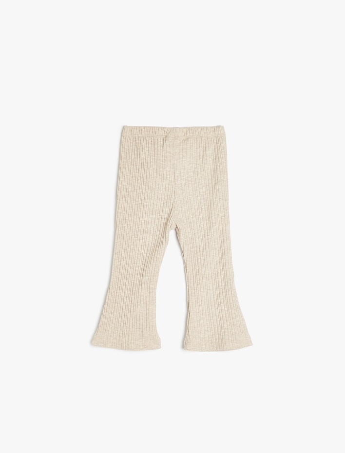 Kız Bebek Beli Lastikli Ribanalı Basic Tayt