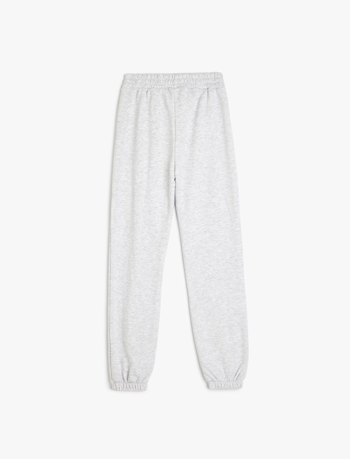 Kız Çocuk Baskı Detaylı Beli Lastikli Eşofman Altı Şardonlu