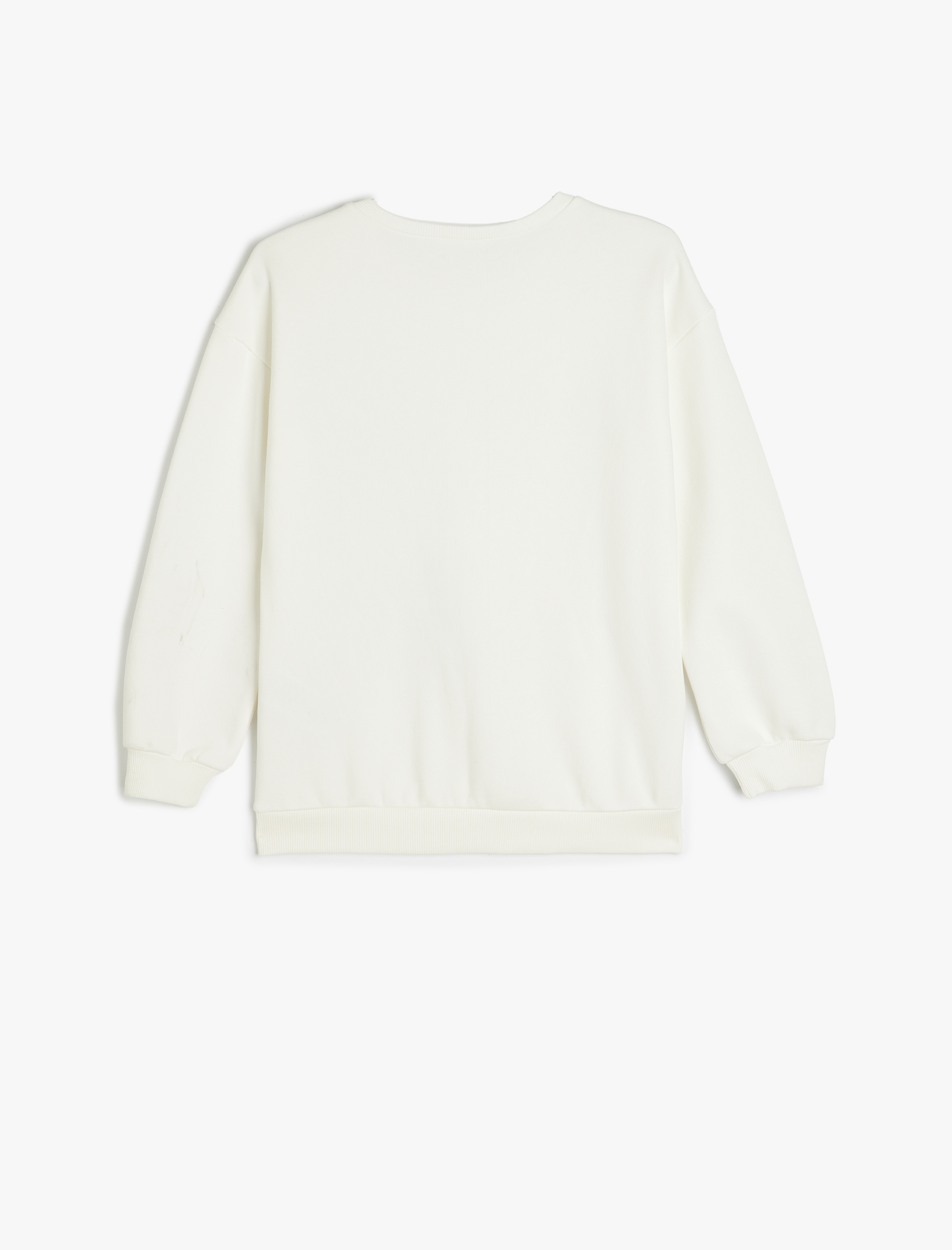  Kız Çocuk Anime Baskılı Bisiklet Yaka Pamuklu Uzun Kollu Şardonlu Sweatshirt