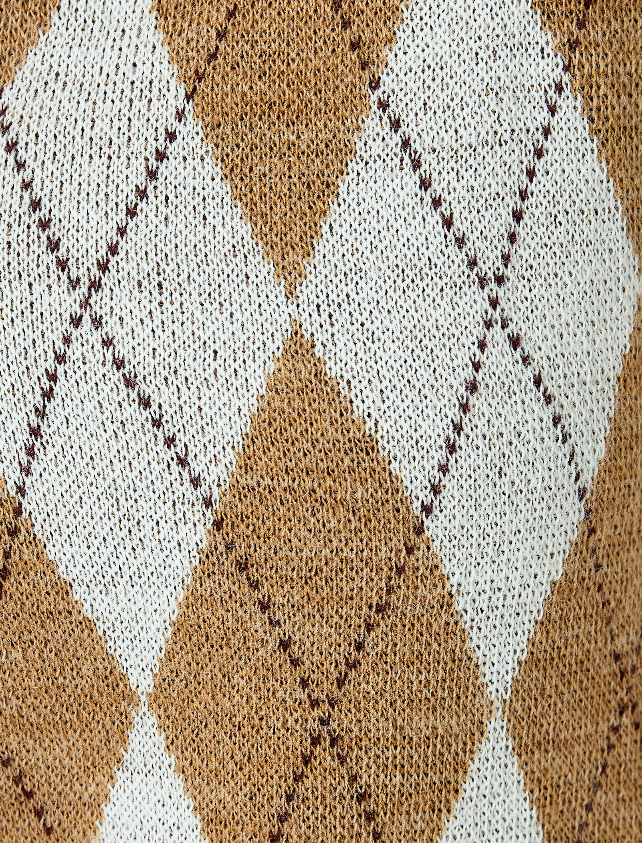   Düğmeli Baklava Desenli Polo Yaka Triko Kazak