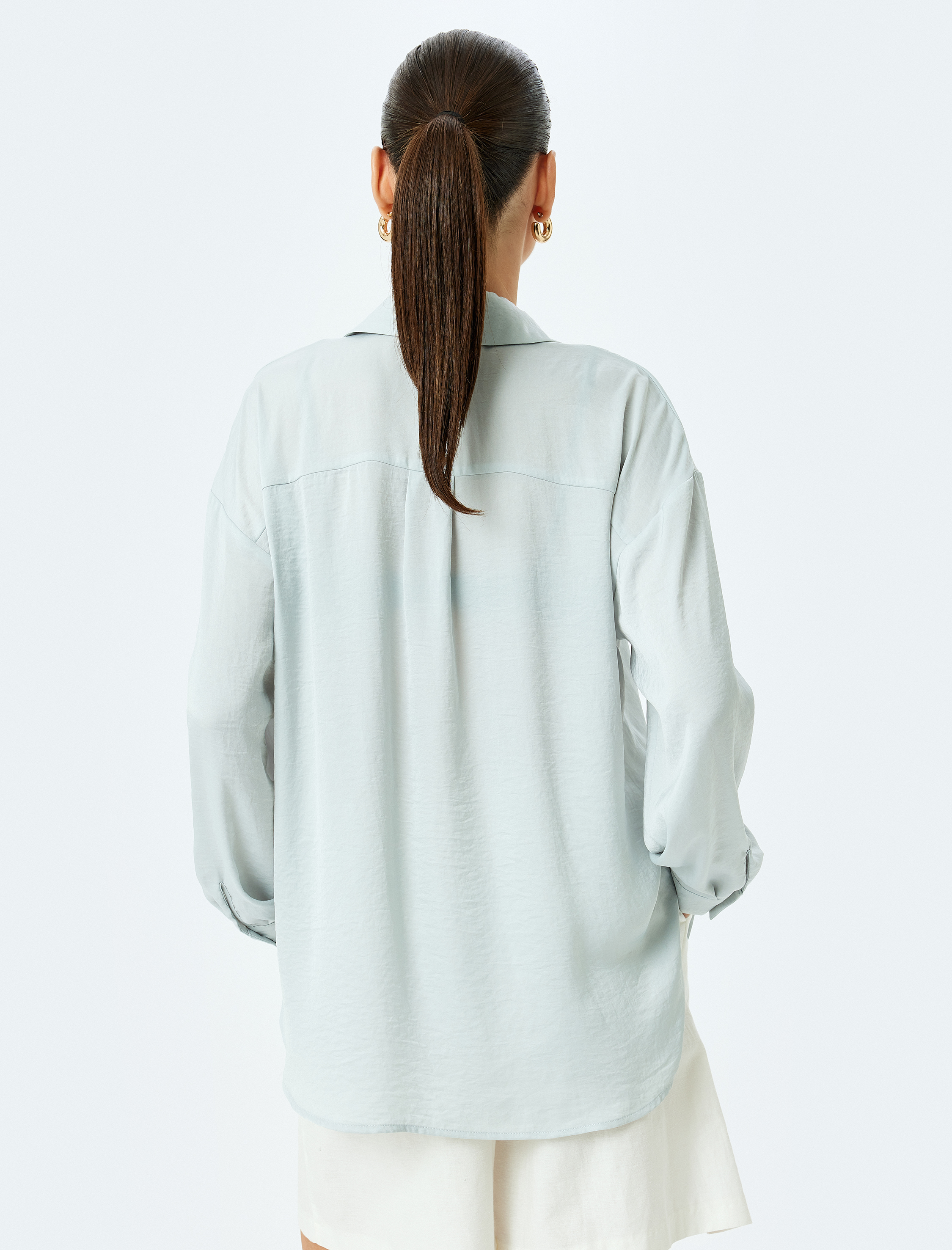   Klasik Yaka Uzun Kollu Oversize Gömlek