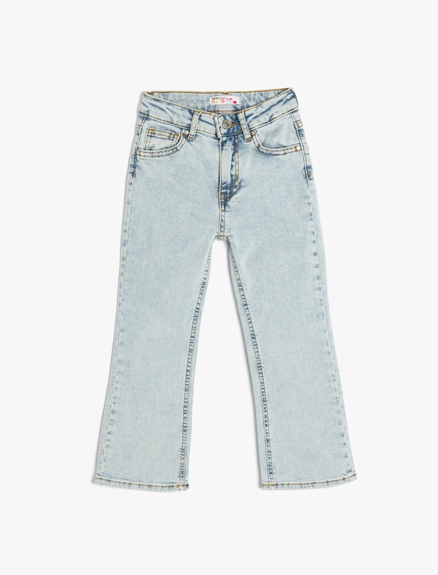Slim Fit İspanyol Paça Cepli Jean Pantolon_0