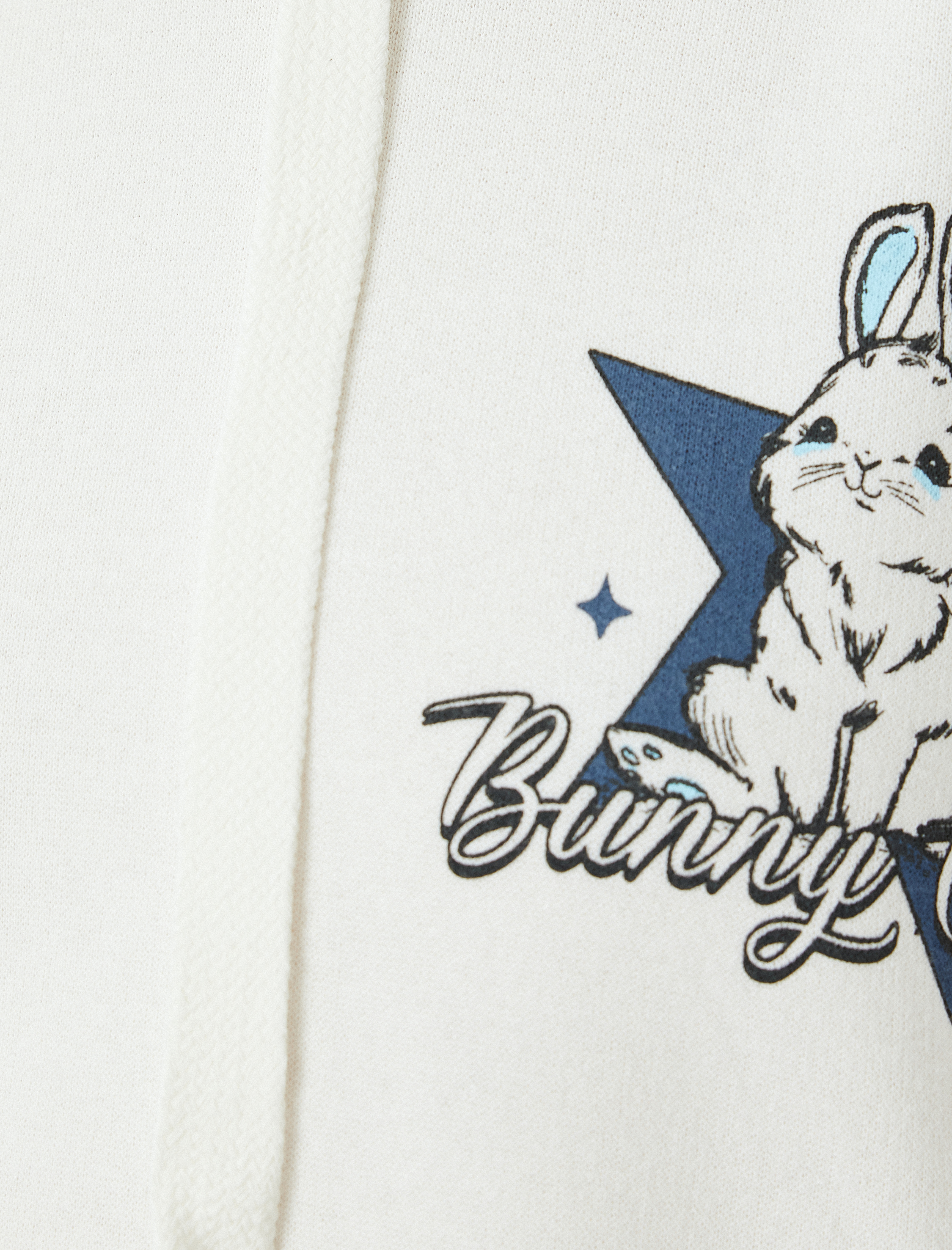   Şardonlu Arkası Baskılı Kapüşonlu Oversize Sweatshirt