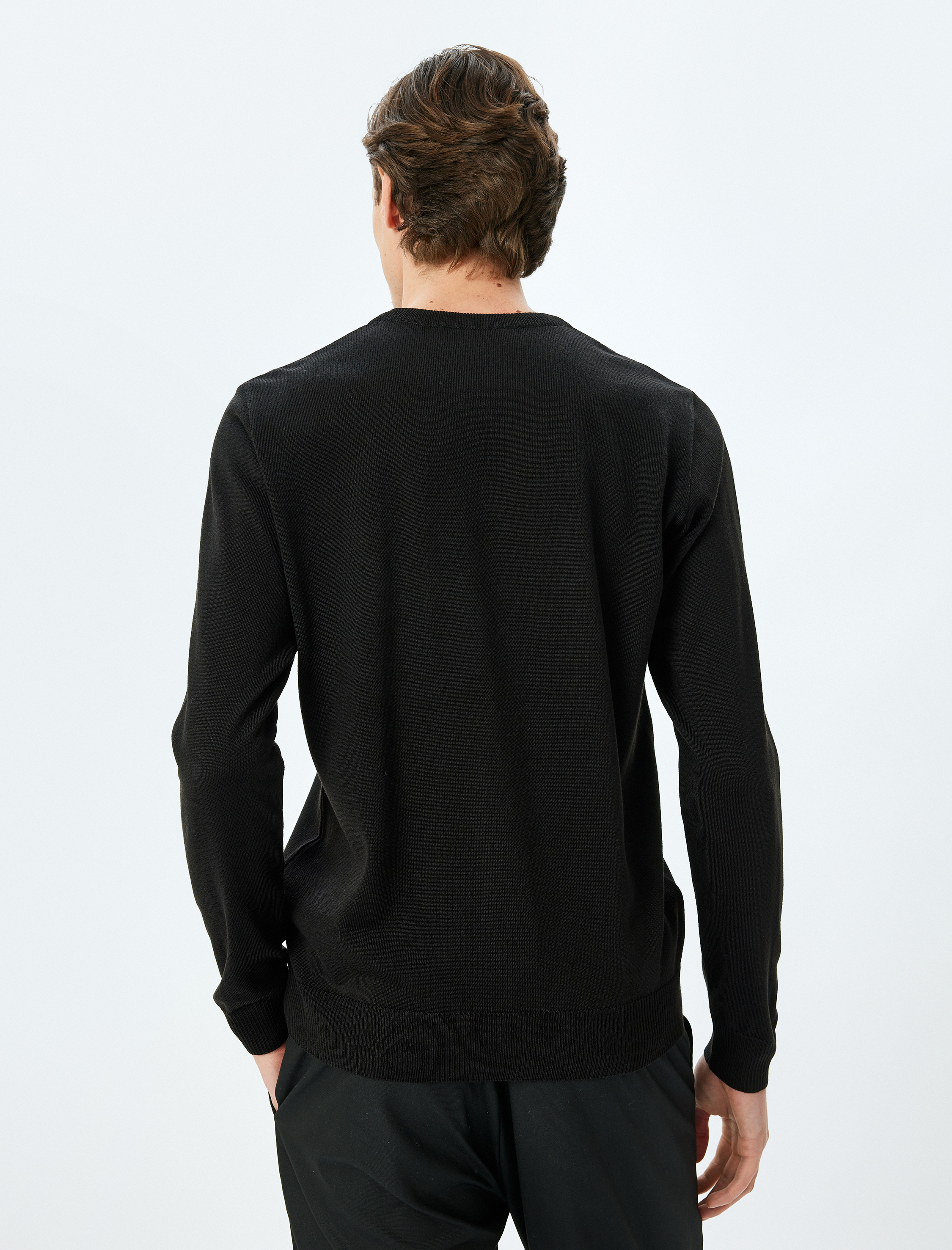 Bisiklet Yaka Uzun Kollu Basic Triko Kazak