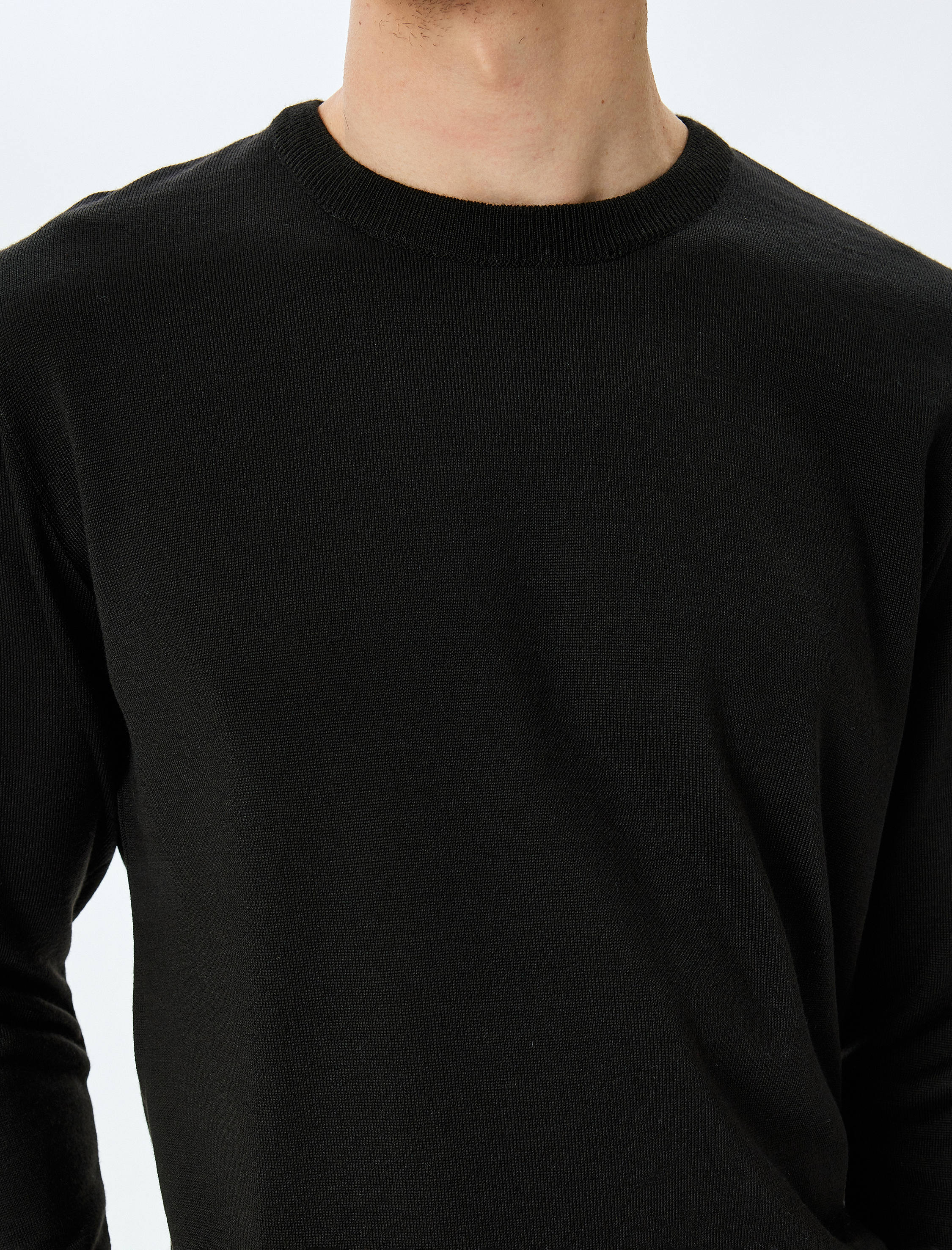 Bisiklet Yaka Uzun Kollu Basic Triko Kazak