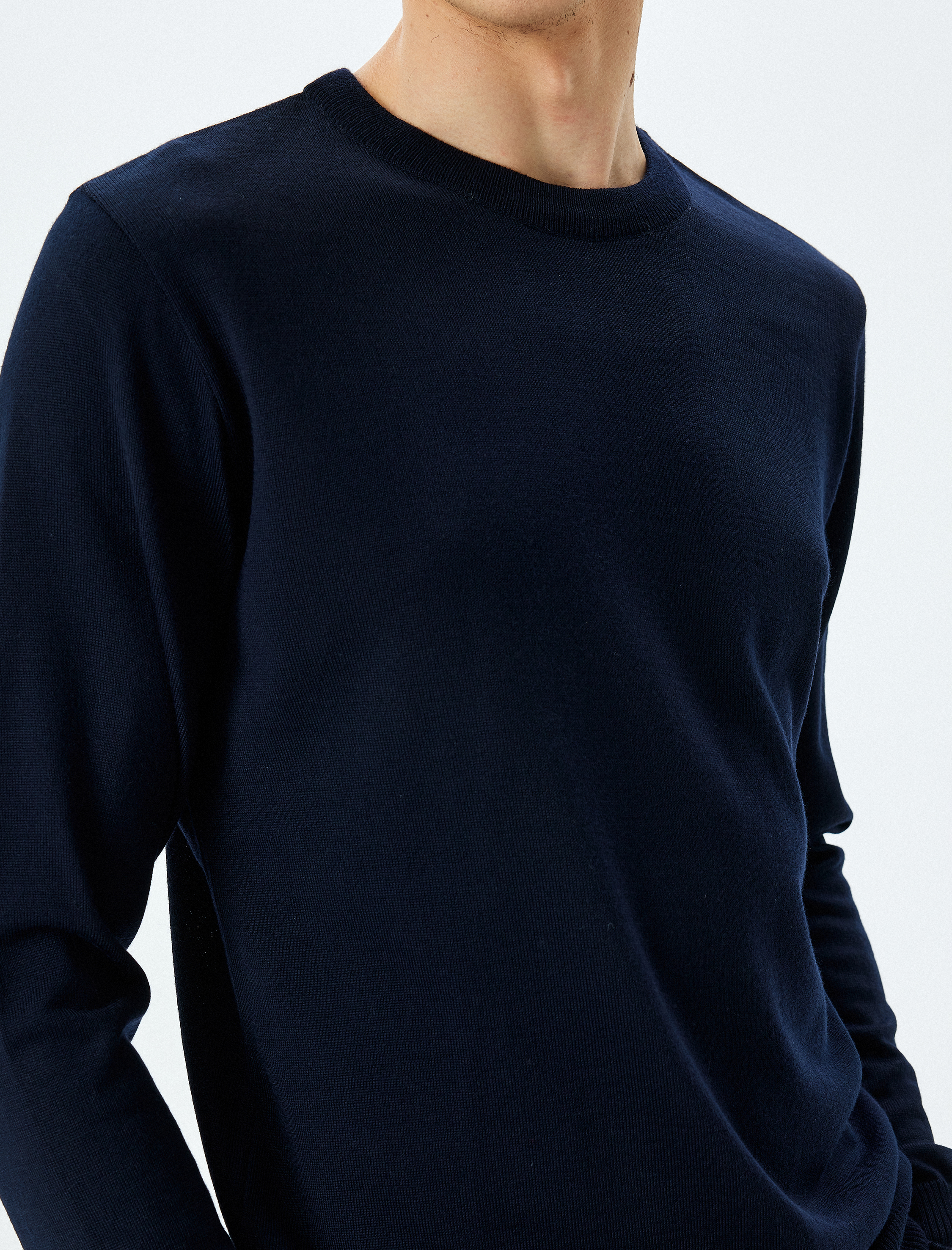 Bisiklet Yaka Uzun Kollu Basic Triko Kazak