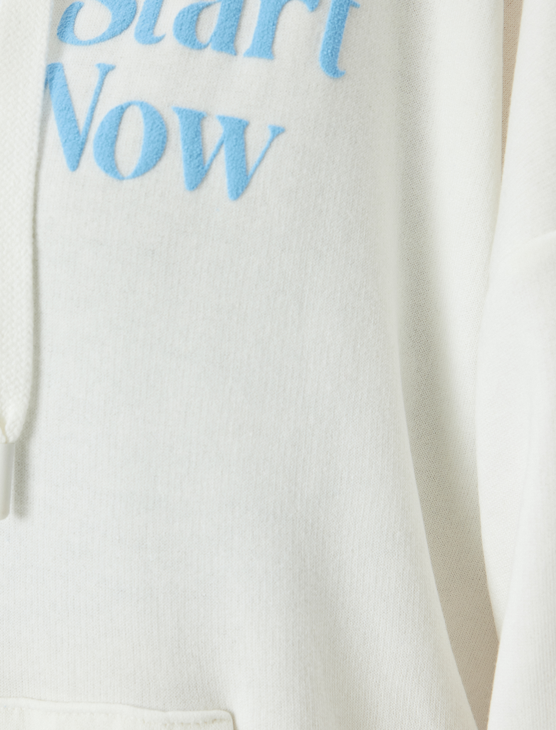   Kapüşonlu Arkası Baskılı Fermuarlı Sweatshirt