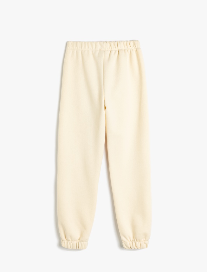 Kız Çocuk Beli Lastikli Şardonlu Basic Jogger Eşofman Altı