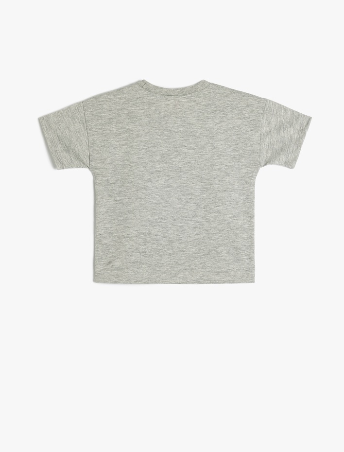 Erkek Bebek Slogan Baskılı Bisiklet Yaka Kısa Kollu Tişört