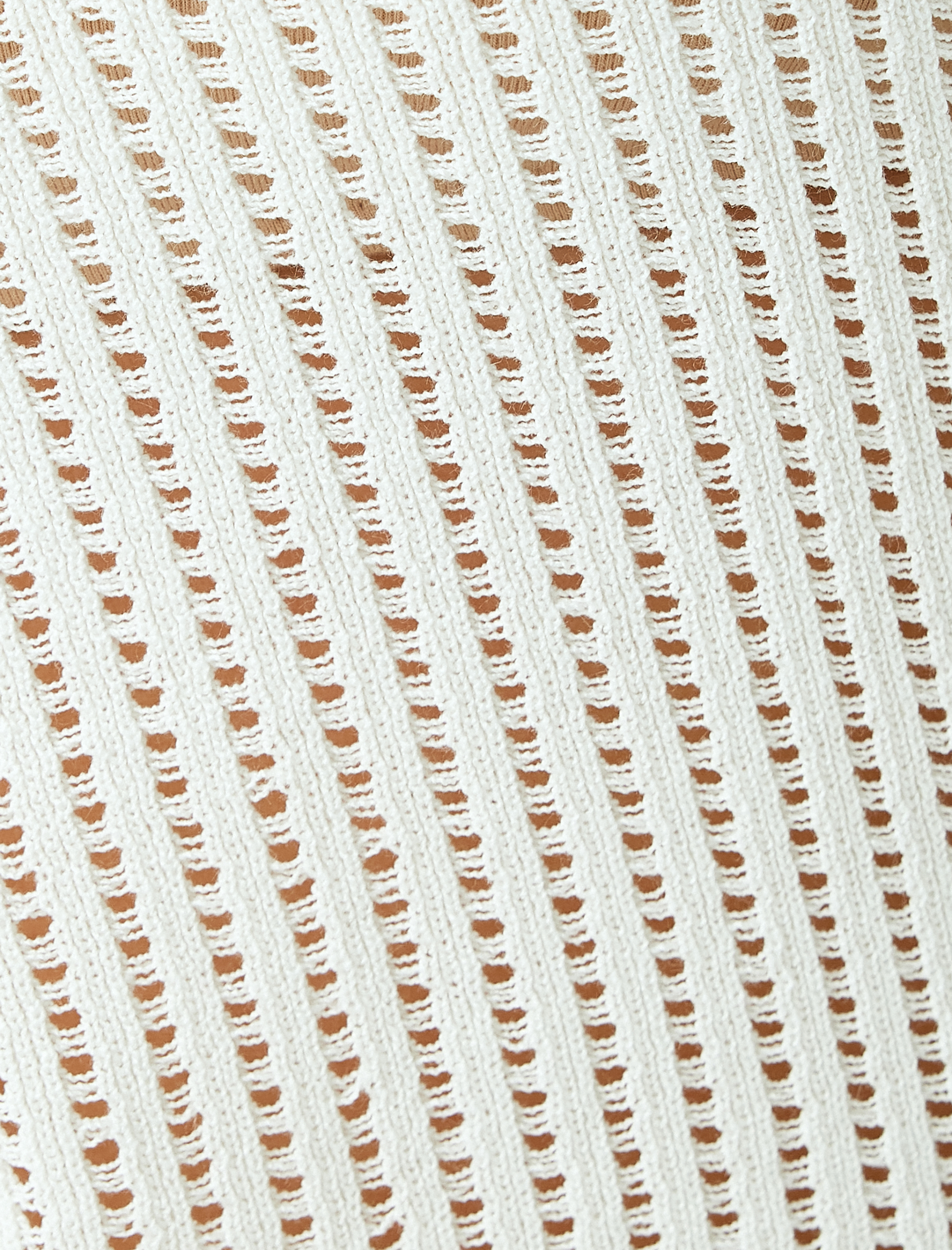   Aplike Detaylı Düğmeli Kısa Kollu Ajurlu Polo Yaka Kroşe Kazak