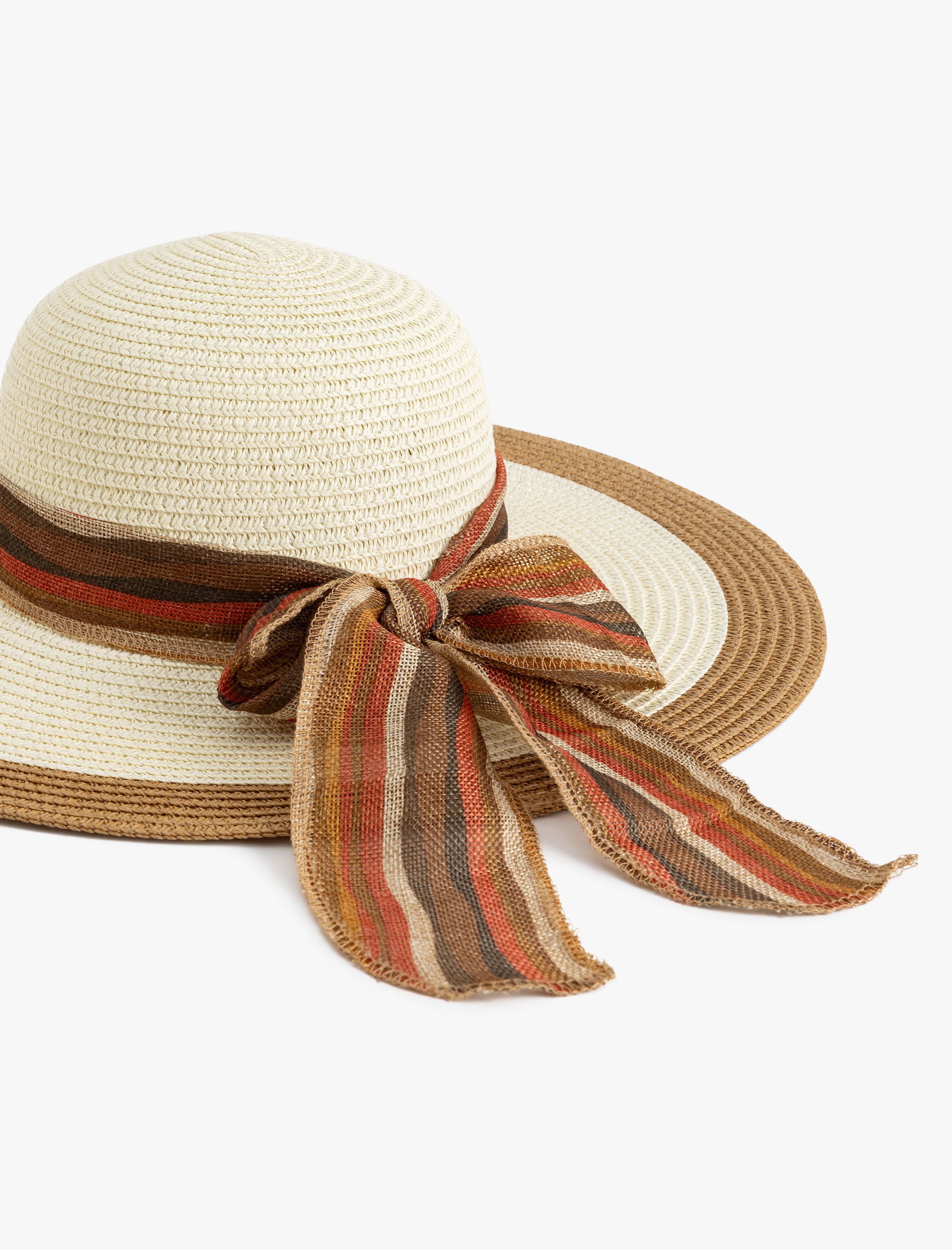  Kadın Hasır Şapka Bant Detaylı