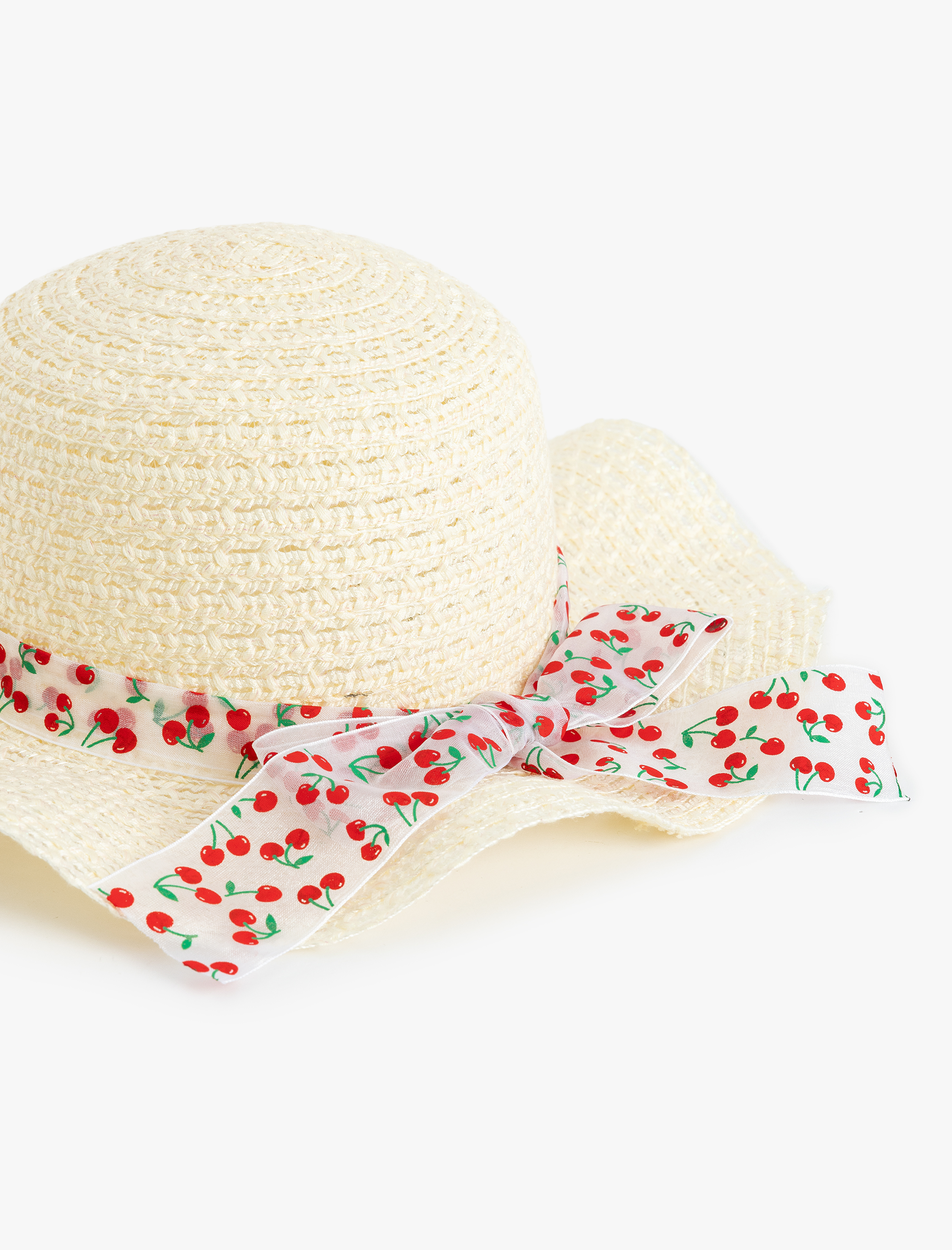  Kız Çocuk Tül Detaylı Kız Çocuk Hasır Şapka