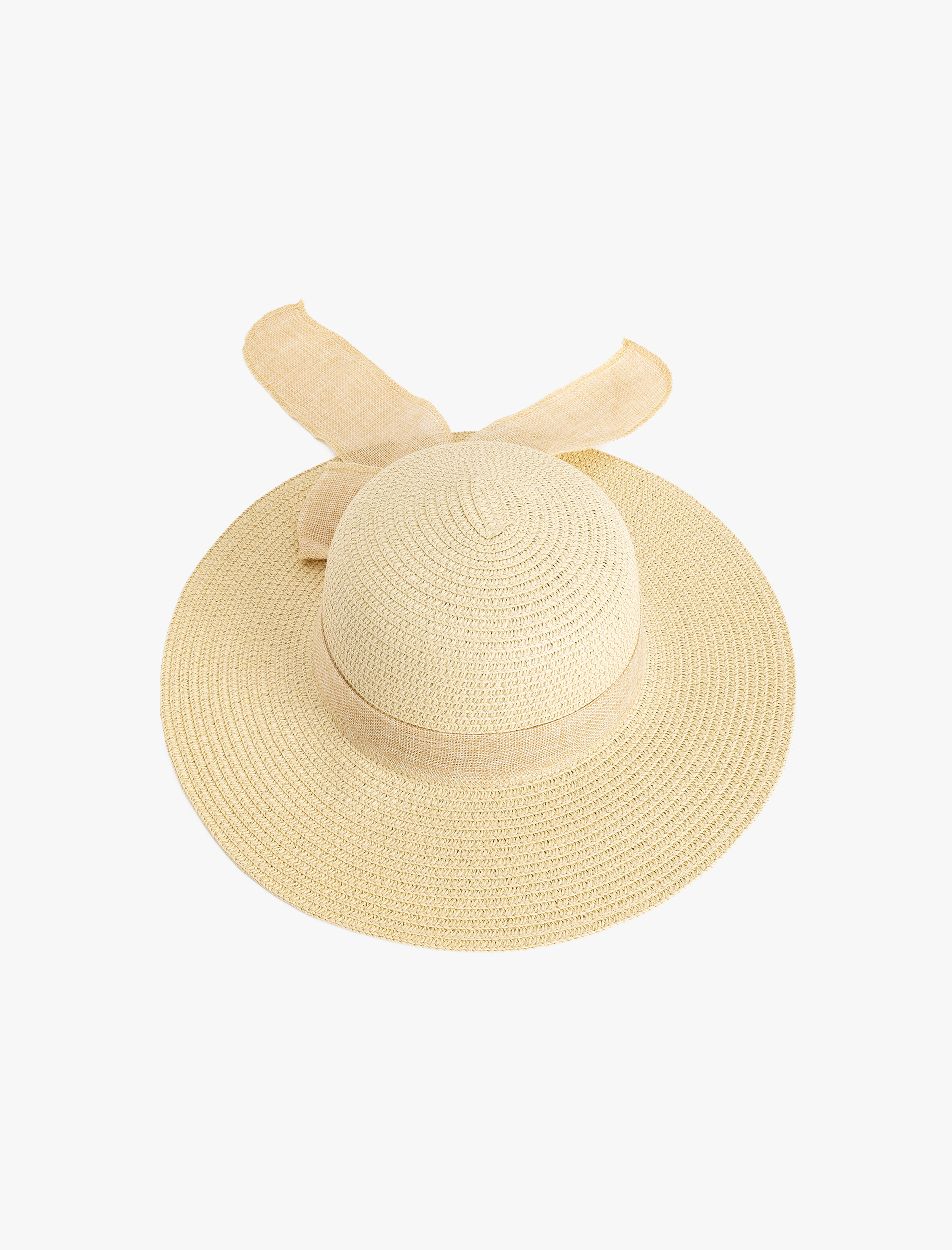 Kadın Hasır Şapka Bant Detaylı