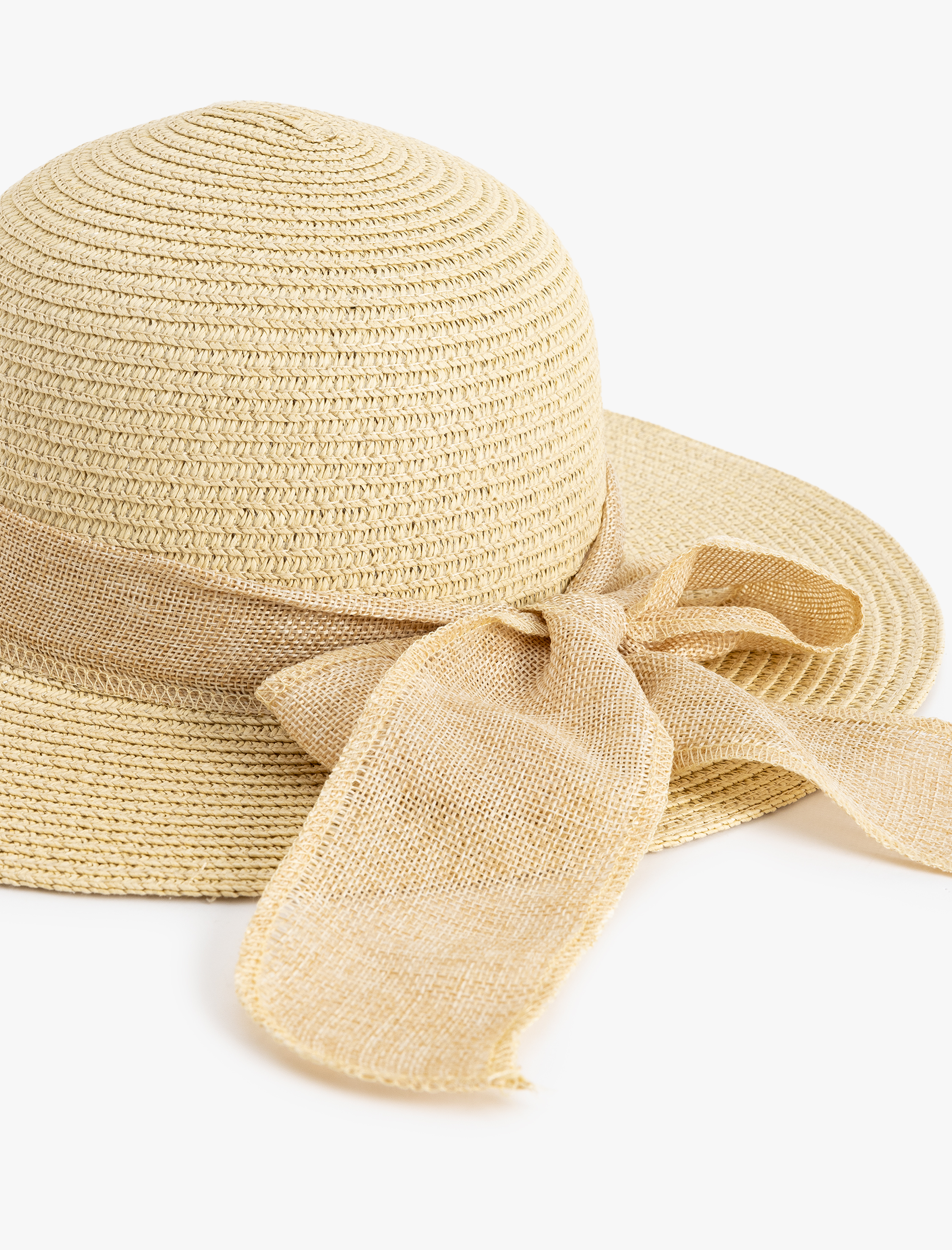  Kadın Hasır Şapka Bant Detaylı