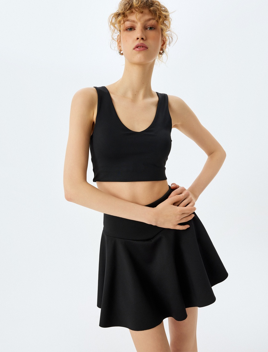   Slim Fit V Yaka Kolsuz Sporcu Sütyeni