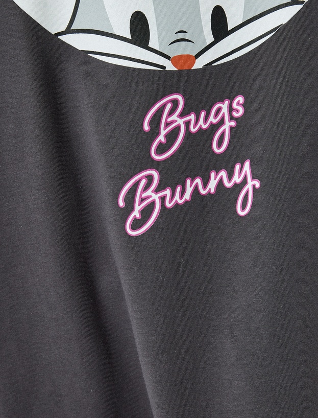 Bugs Bunny Lisanslı Arkası Baskılı Oversize Tişört_5