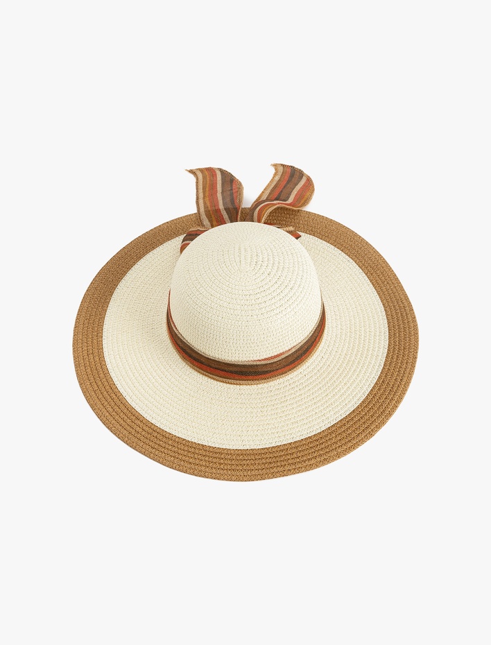 Kadın Hasır Şapka Bant Detaylı
