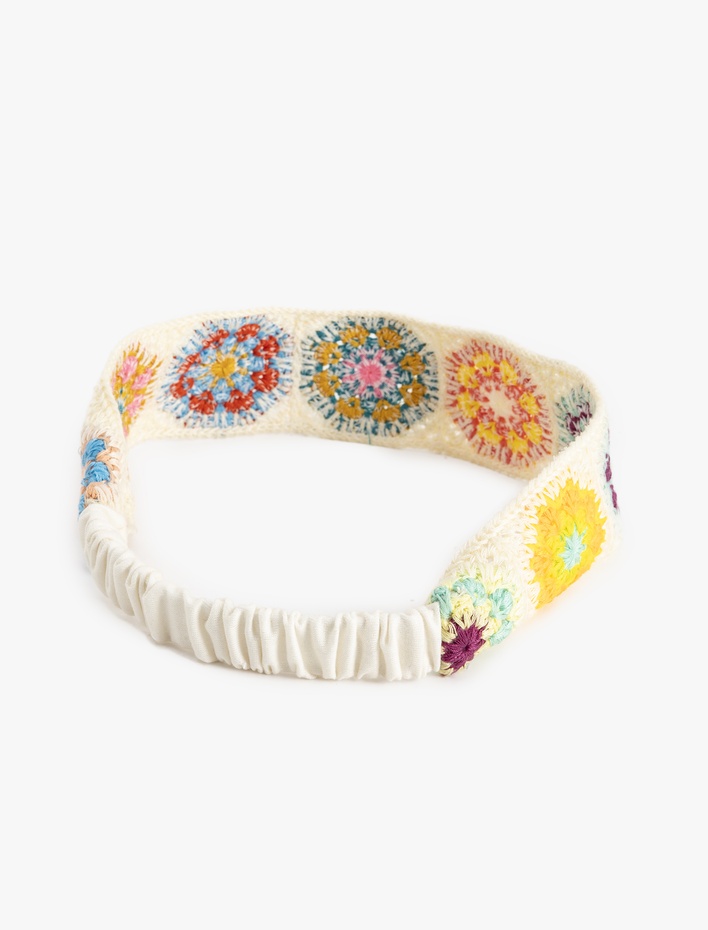 Kadın Saç Bandı İşlemeli Çok Renkli
