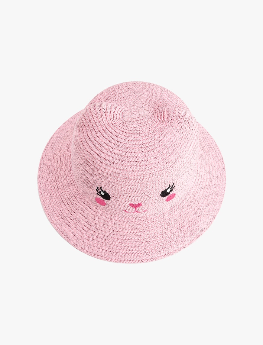  Kız Çocuk Kedi Desenli Bucket Şapka