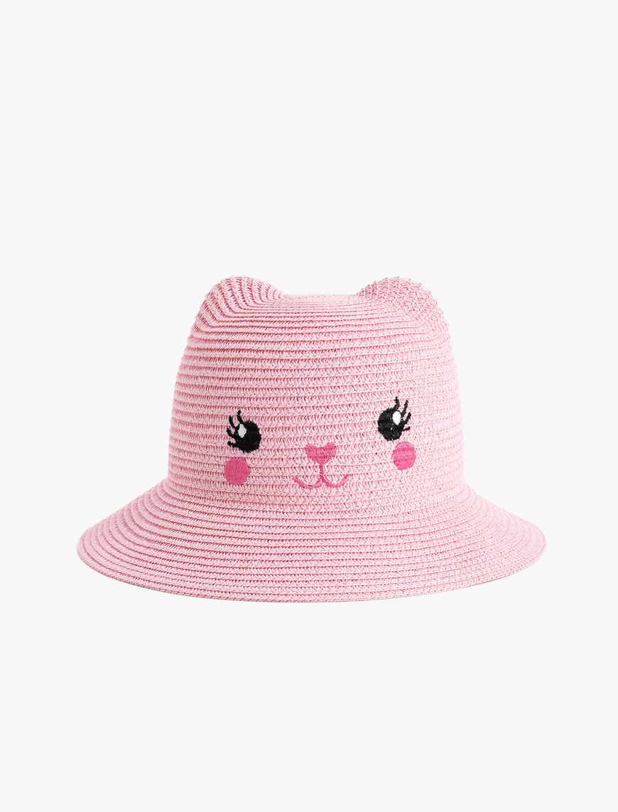  Kız Çocuk Kedi Desenli Bucket Şapka