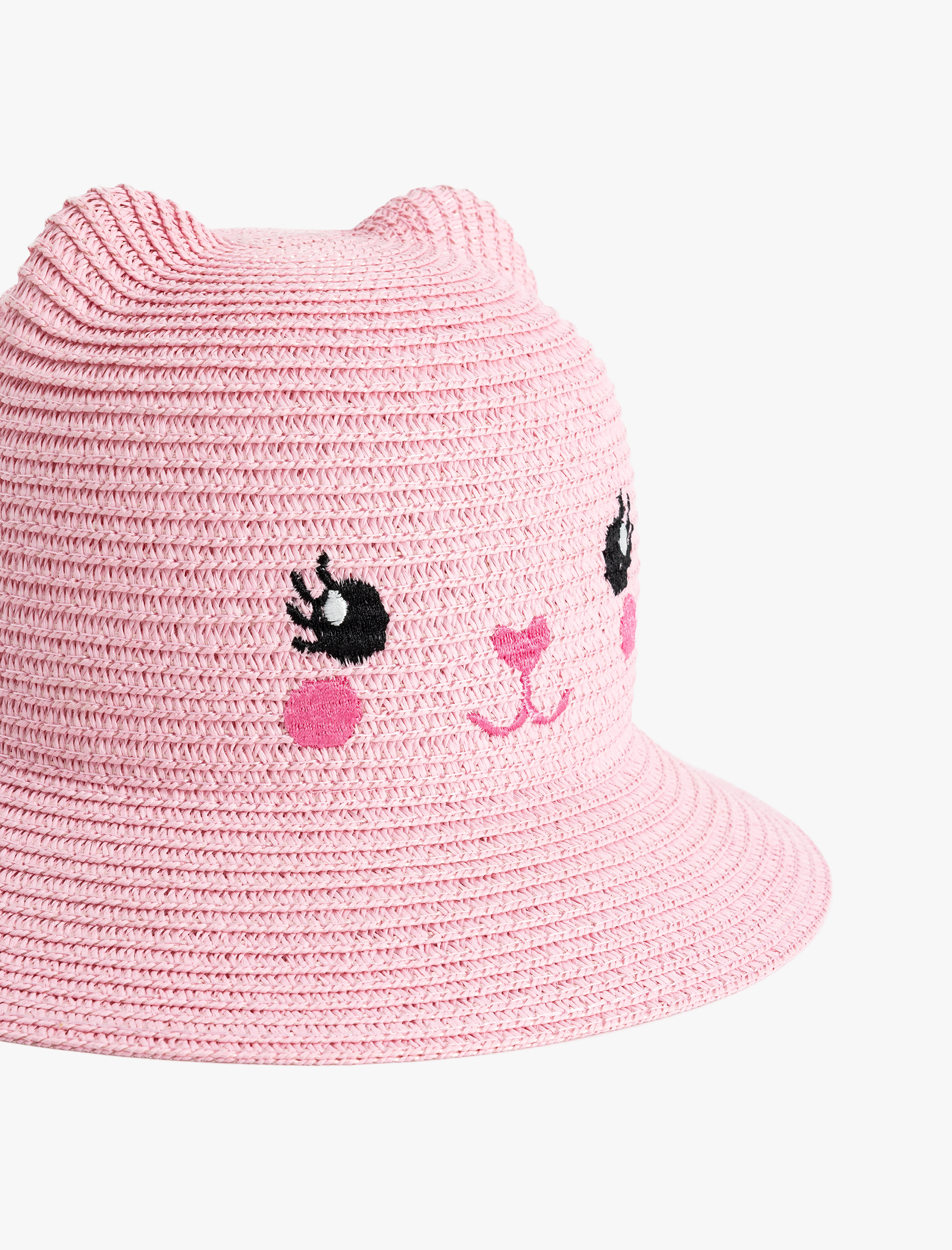  Kız Çocuk Kedi Desenli Bucket Şapka