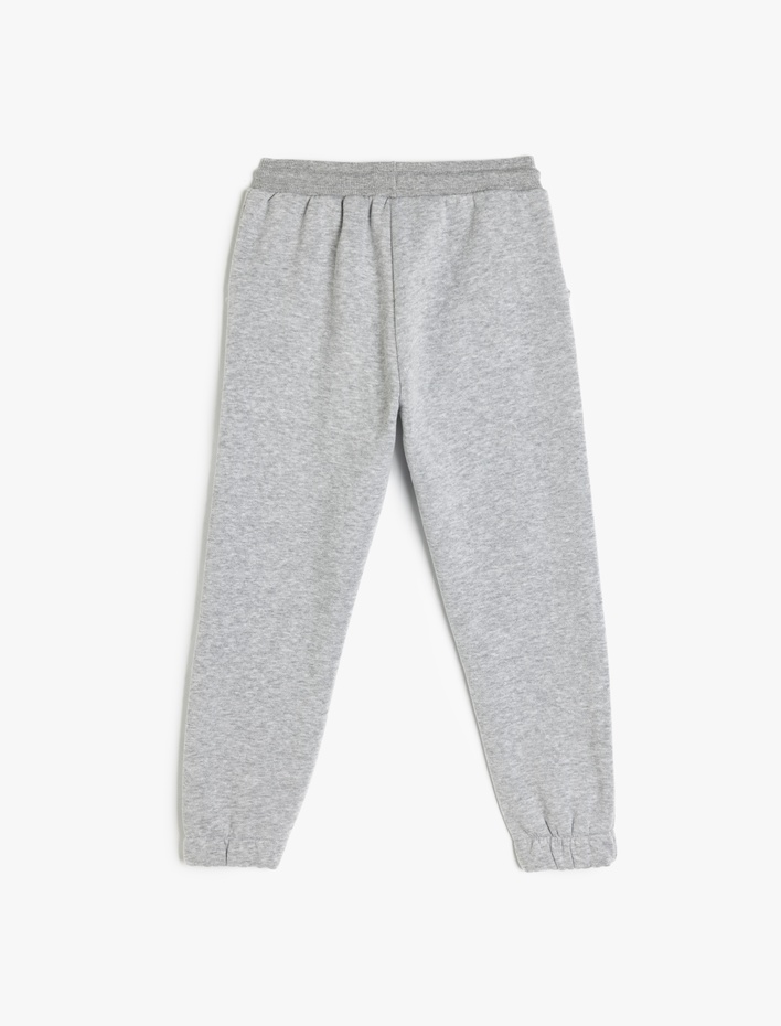 Erkek Çocuk Baskı Detaylı Cepli Beli Bağlamalı Pamuklu Şardonlu Eşofman Altı