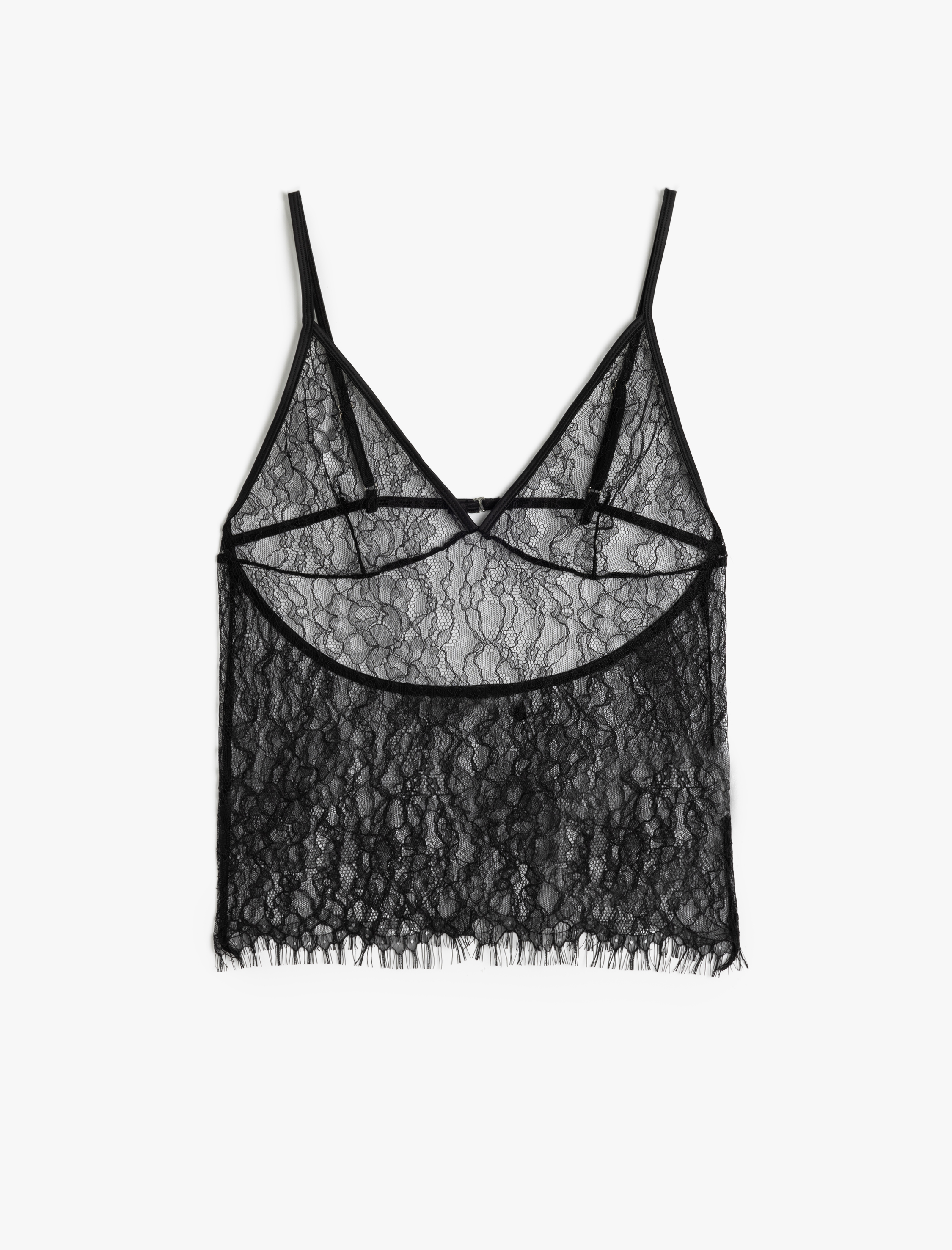   Transparan Dantelli İnce Askılı Atlet