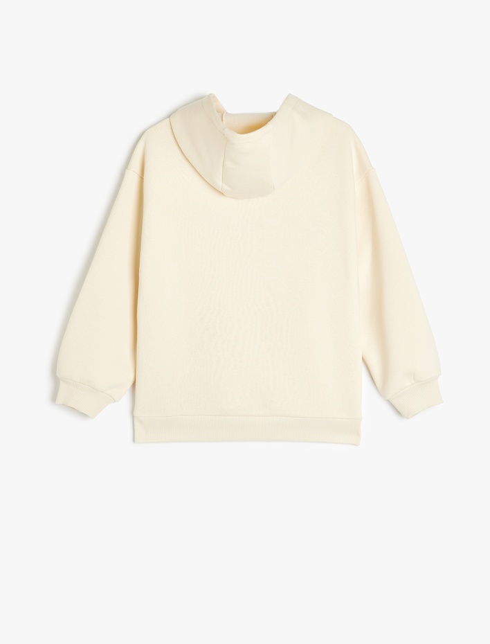 Kız Çocuk New York Nakış Detaylı Uzun Kollu Kapüşonlu Sweatshirt