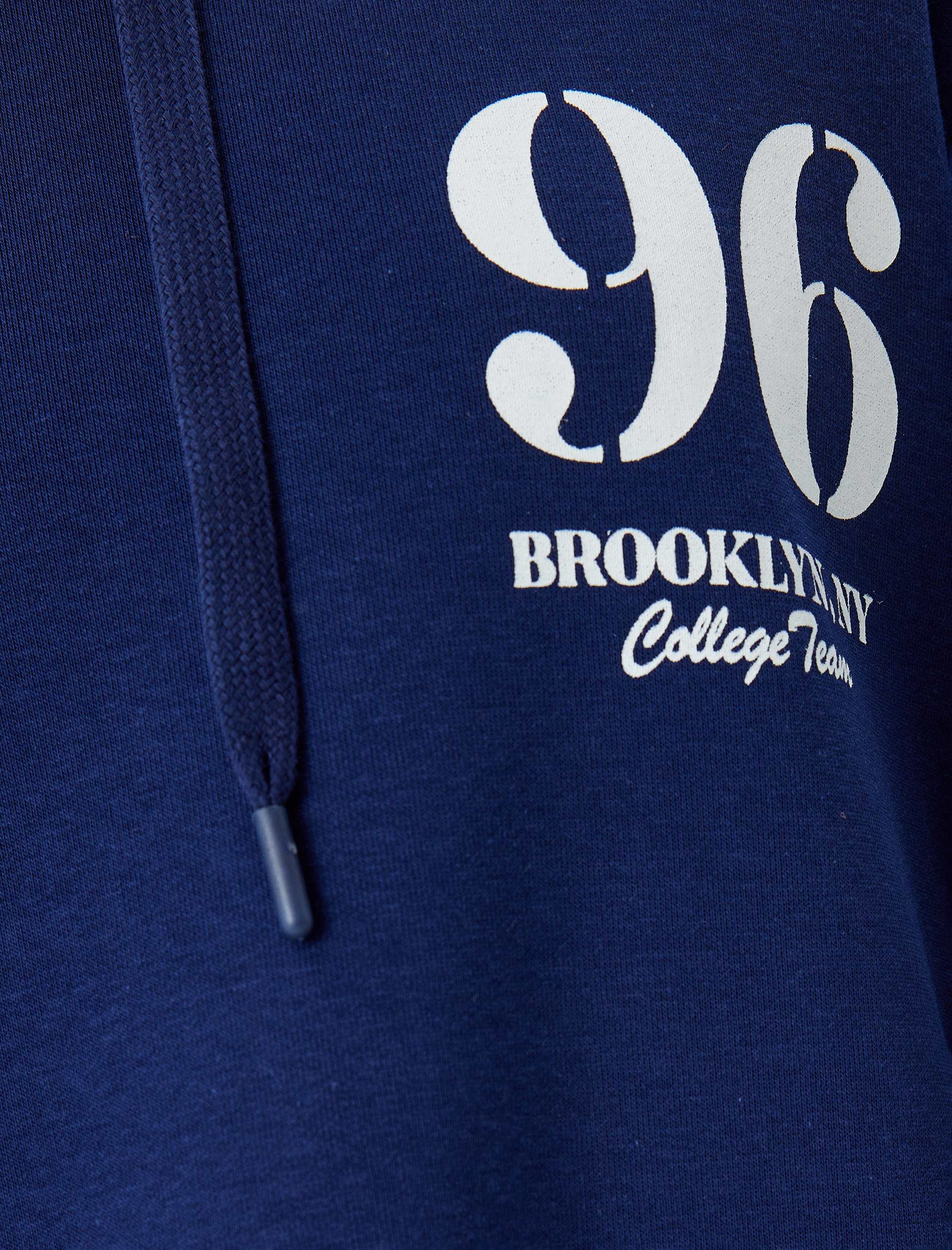 Şardonlu Arkası Baskılı Kapüşonlu Oversize Kolej Sweatshirt