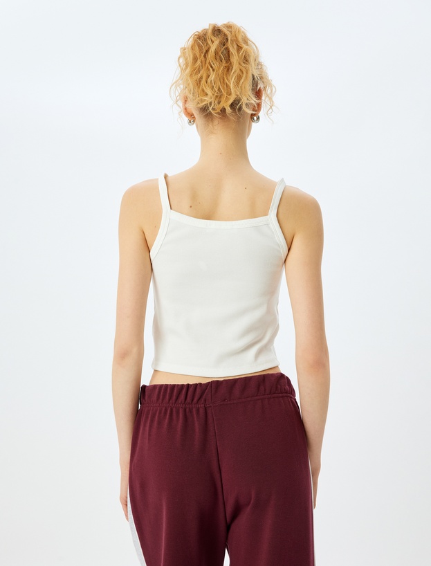 Slogan Baskılı Askılı Crop Atlet_3