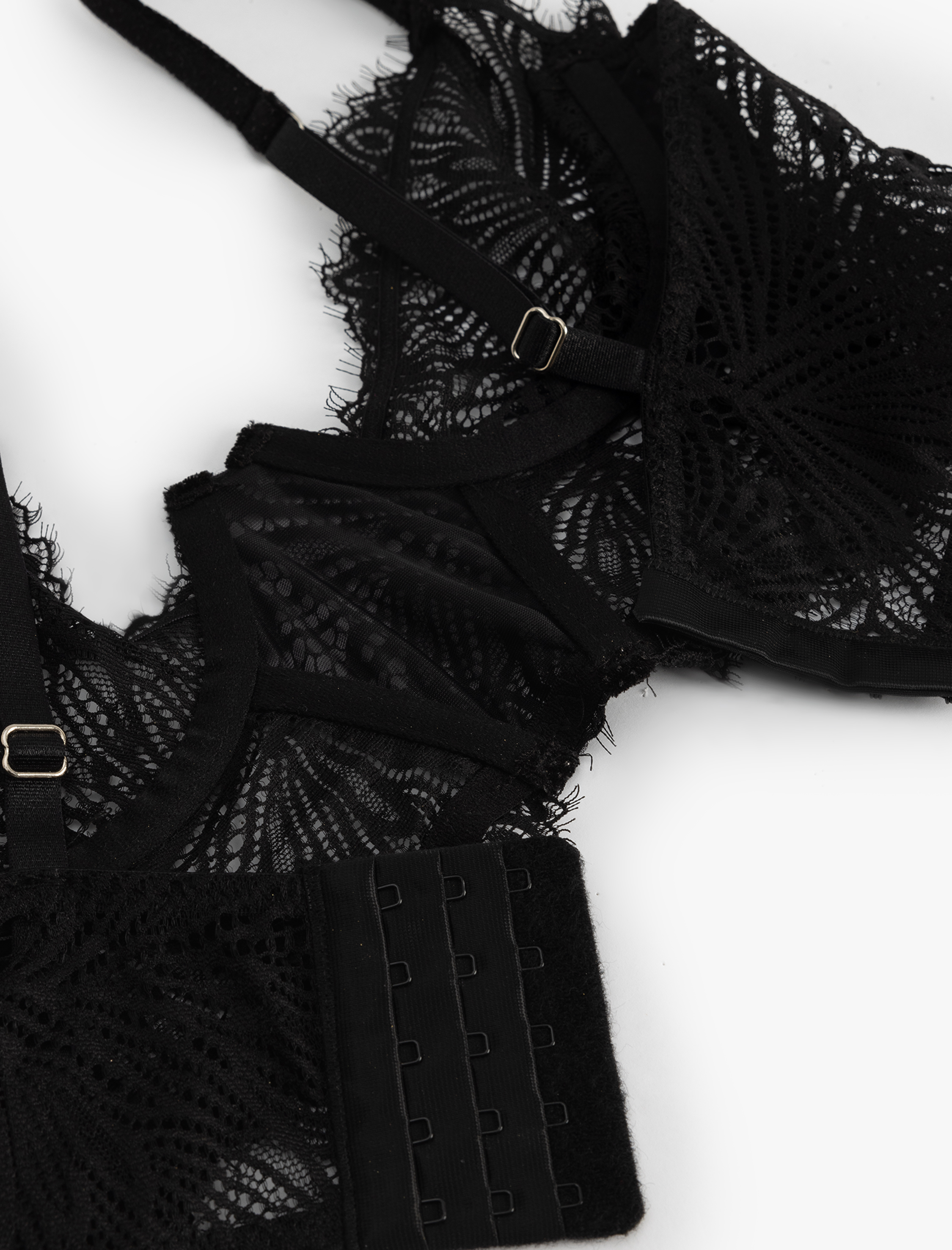 Parıltılı Kadife Detaylı Dolgusuz Dantelli Balenli Büstiyer