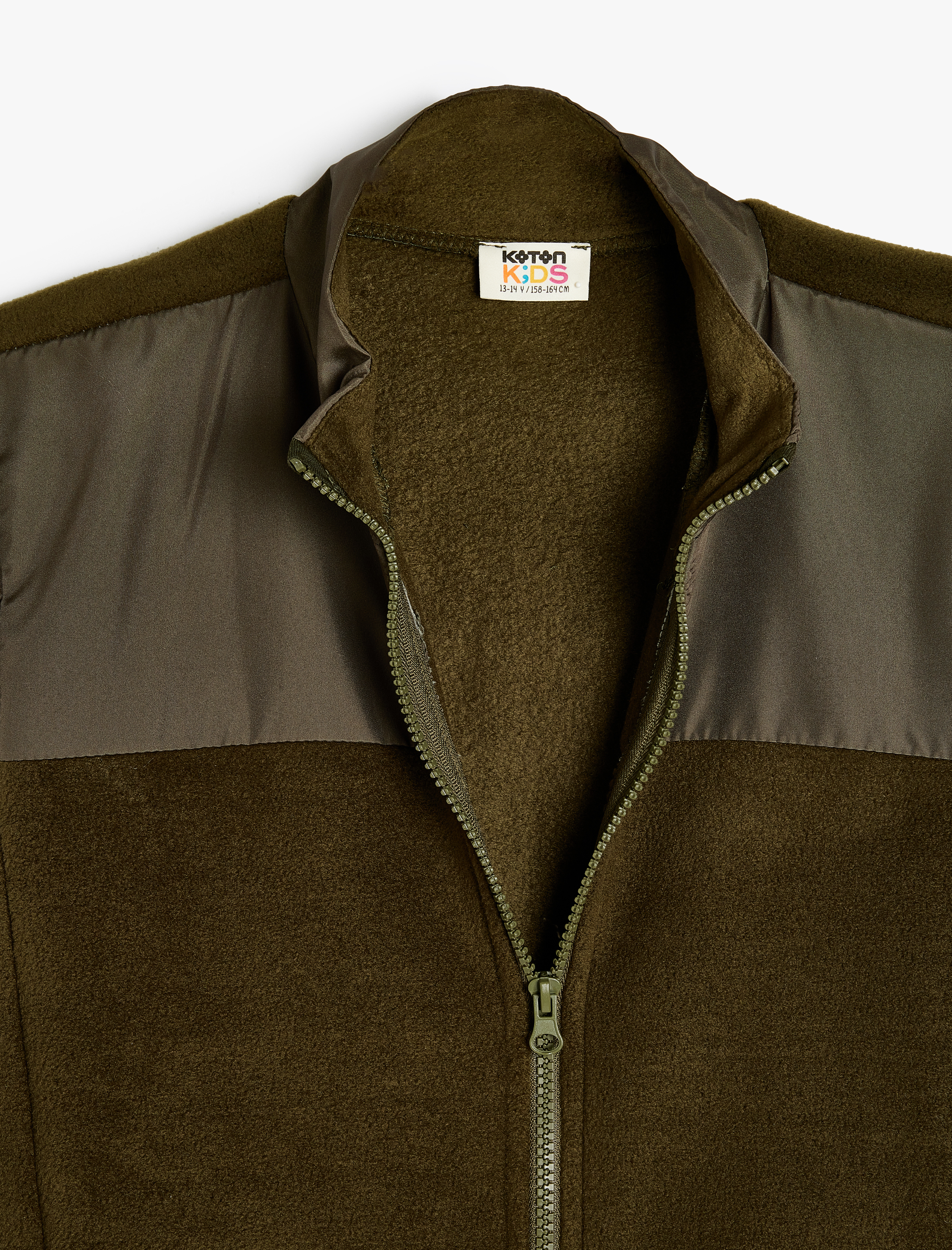  Erkek Çocuk Fermuarlı Polar Sweatshirt Dik Yaka Uzun Kollu