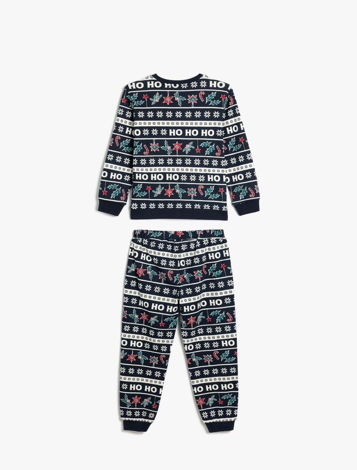 Erkek Çocuk Yılbaşı Baskılı Pijama Takımı Pamuklu