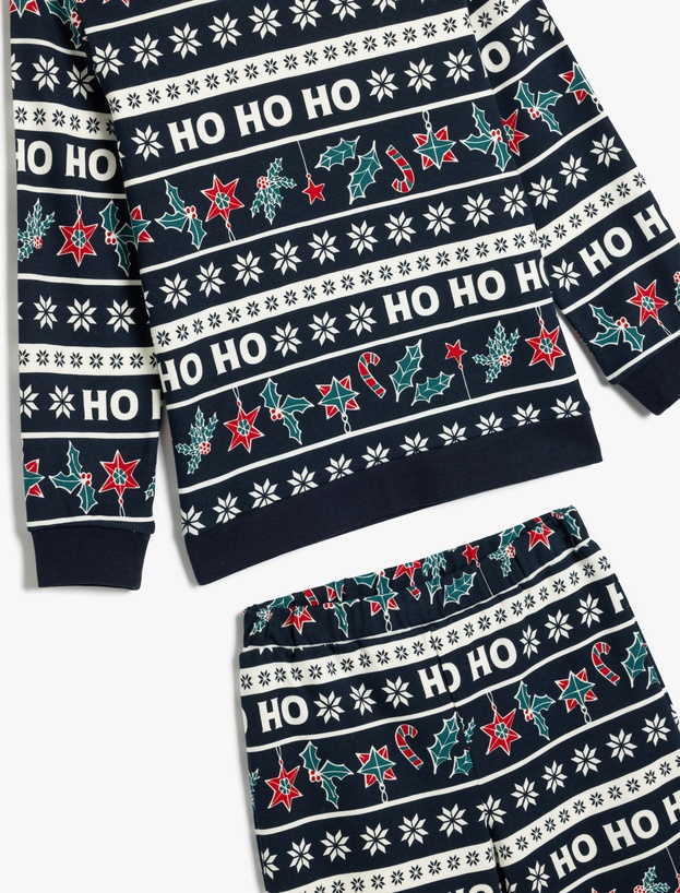 Yılbaşı Baskılı Pijama Takımı Pamuklu_2