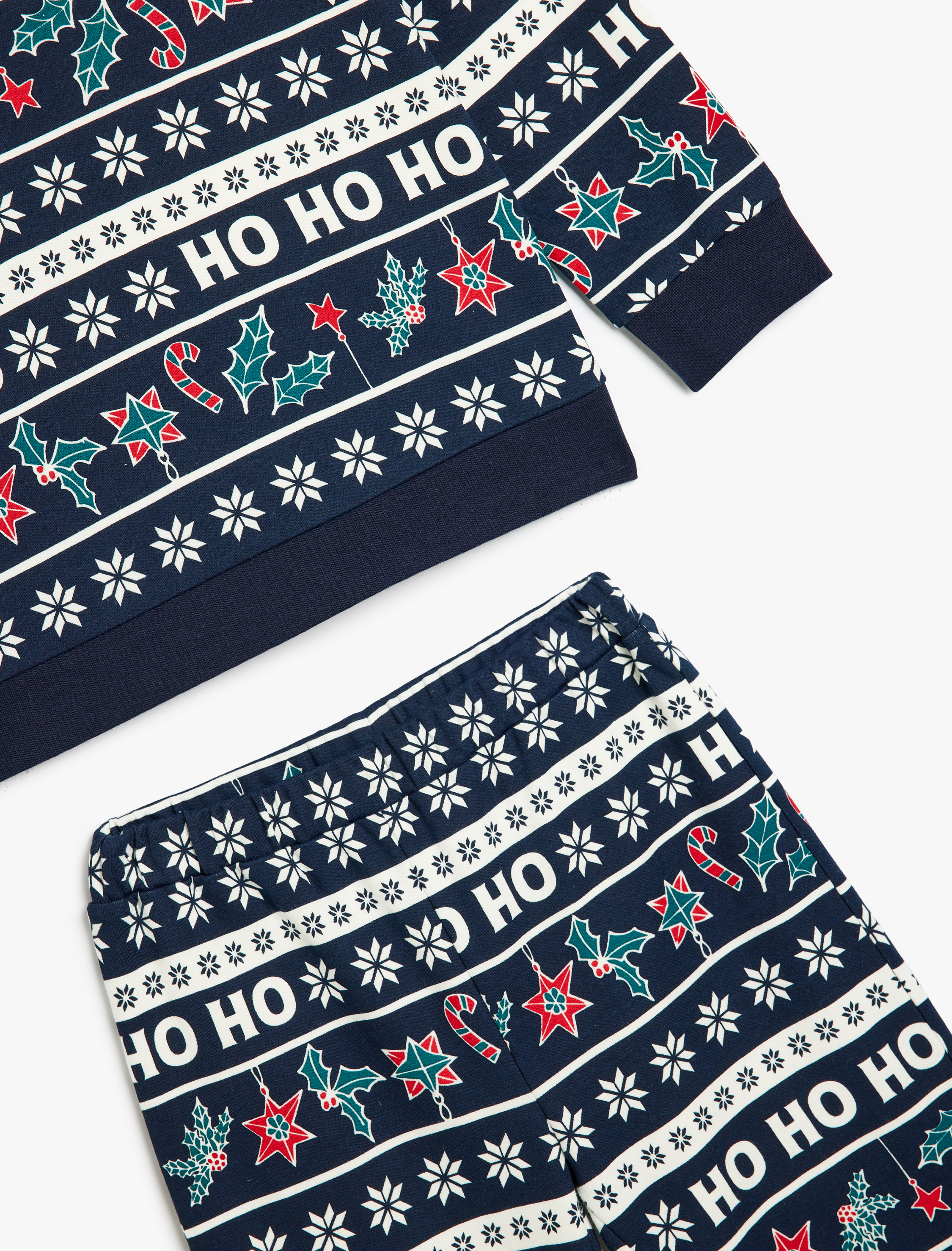 Kız Çocuk Pamuklu Yılbaşı Temalı Uzun Kollu Pijama Takımı