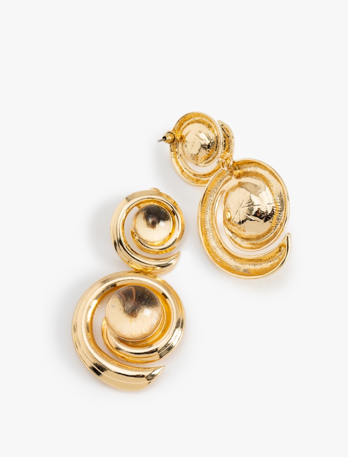 Kadın Sallantılı Büyük Boy Spiral Küpe - Koton X Melis Ağazat