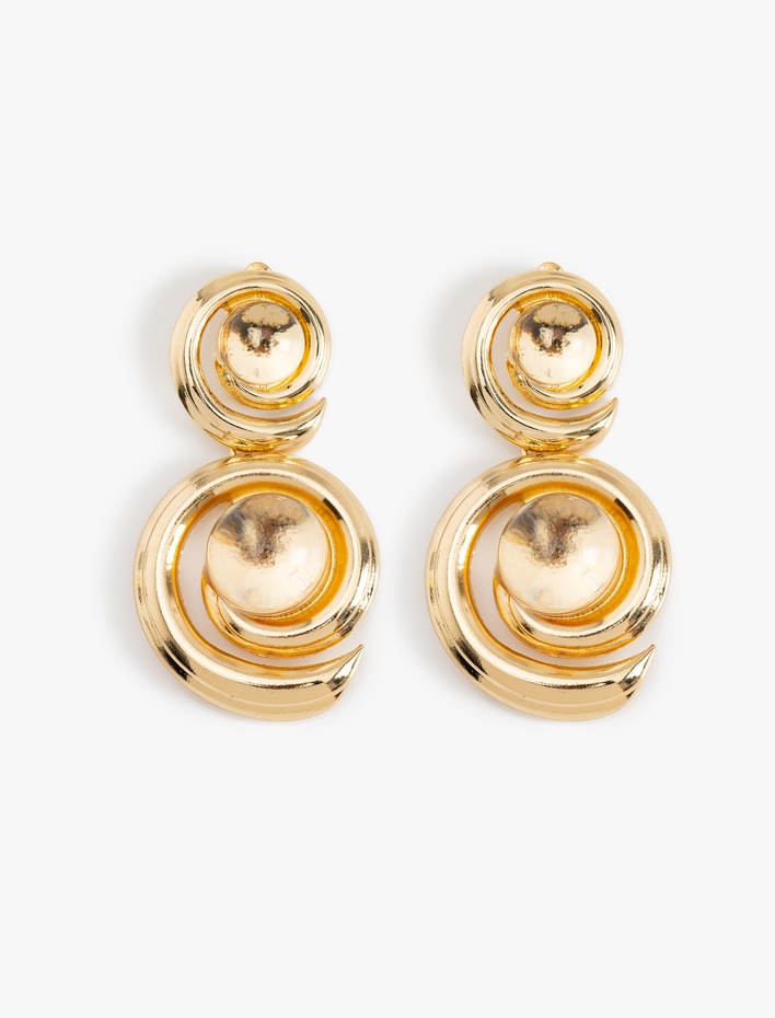 Kadın Sallantılı Büyük Boy Spiral Küpe - Koton X Melis Ağazat