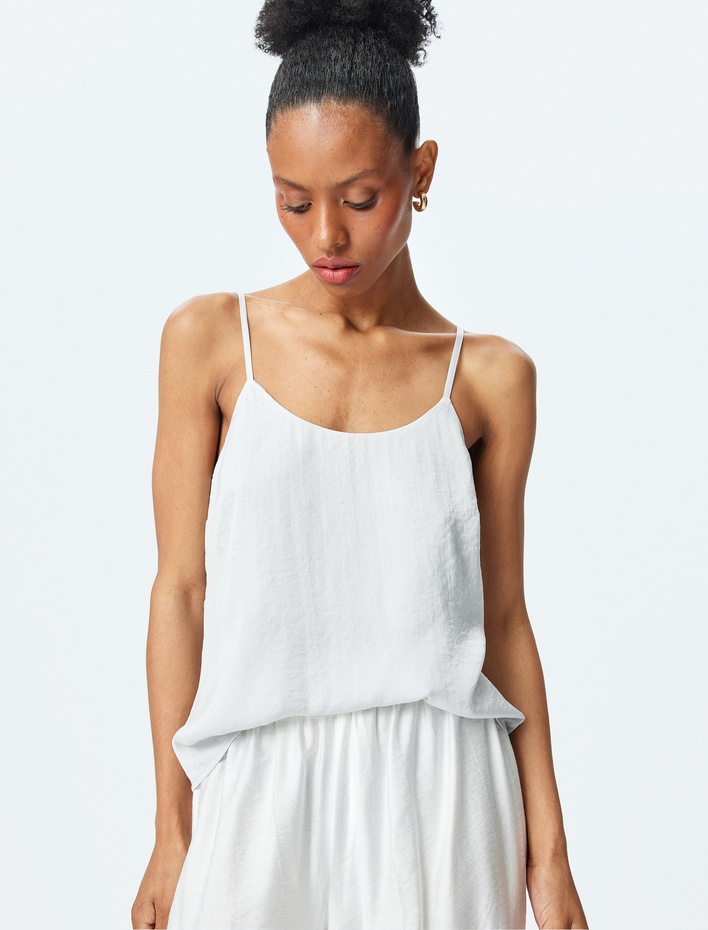  İnce Askılı Saten Atlet