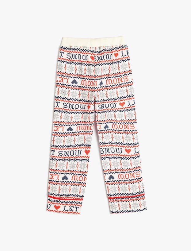 Yılbaşı Desenli Beli Lastikli Pamuklu Pijama Altı_1