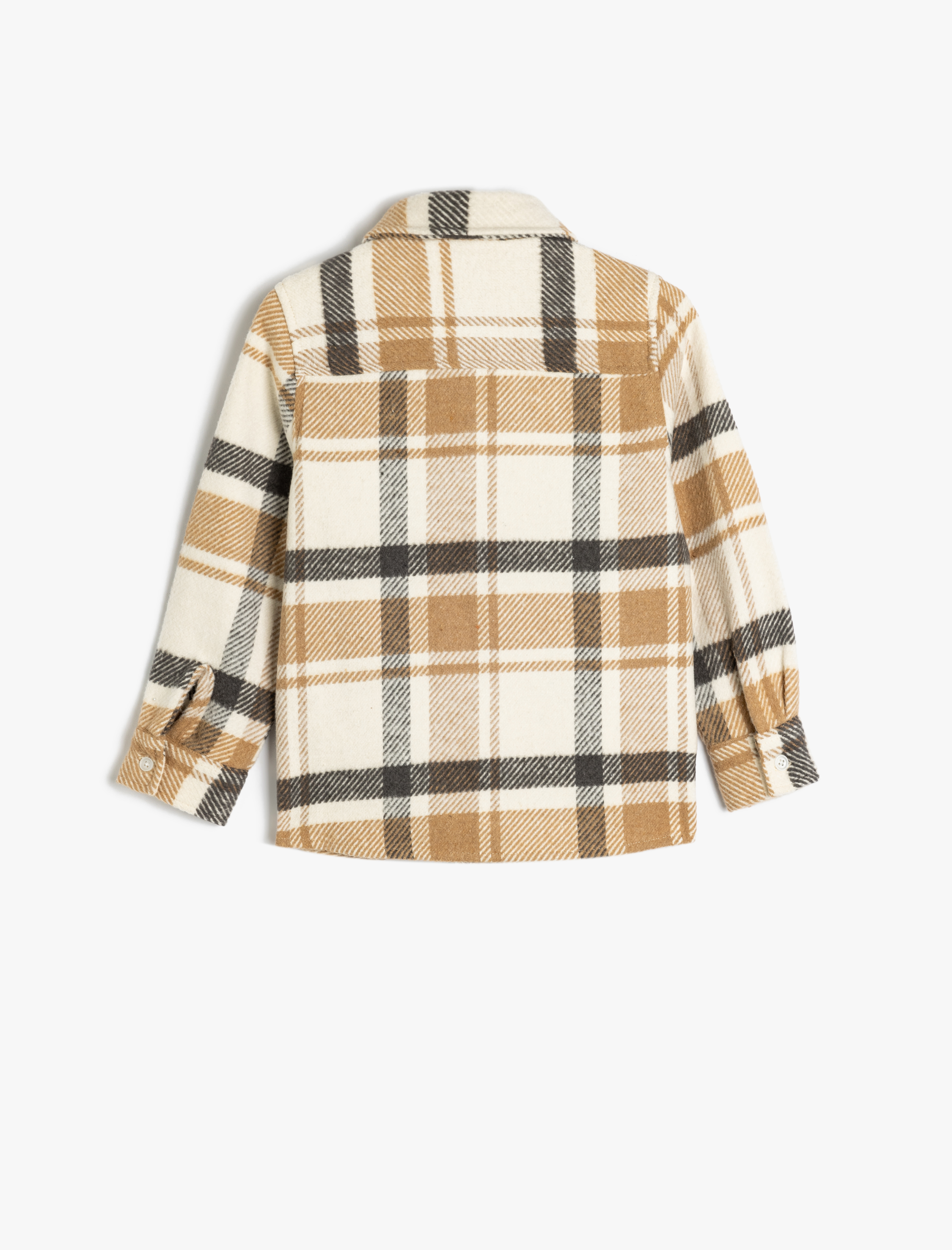  Erkek Çocuk Ekoseli Uzun Kollu Tek Cepli Oduncu Gömlek